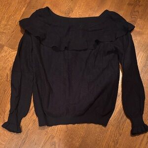 Chic Off-the-Shoulder Black Sweater